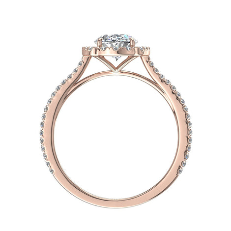 Anello di fidanzamento Alida in oro rosa 0.90 carati con diamante ovale