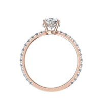 Solitaire diamant ovale 0.90 carat or rose Valentine