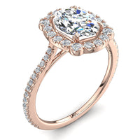 Bague diamant ovale 2.60 carats or rose Alida