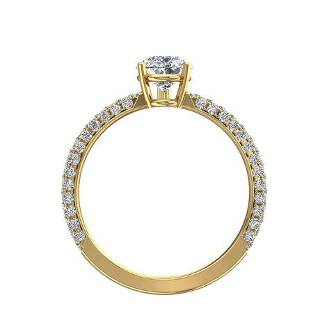 Anello di fidanzamento Paola in oro giallo 1.50 carati con diamante a pera