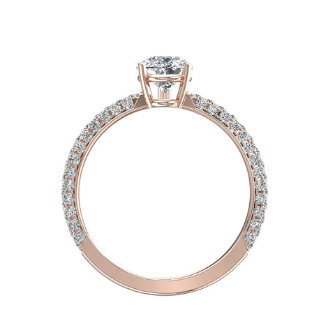 Anello di fidanzamento Paola in oro rosa 1.70 carati con diamante a pera
