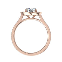 Anello Vittoria con diamante tondo tondo oro rosa 0.90 carati