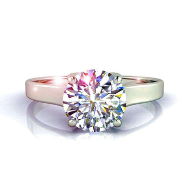 Cindy I / SI Anello di fidanzamento con diamante tondo da 0.20 carati / oro bianco 18 carati