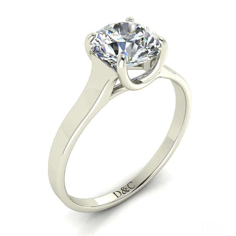 Solitaire diamant rond 0.30 carat or blanc Cindy