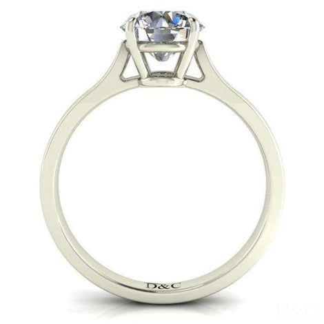 Capucine anello di fidanzamento con diamante tondo da 0.50 carati in oro bianco