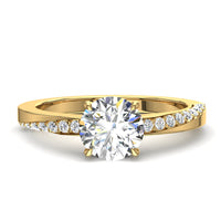 Bague diamant rond 0.50 carat or jaune Andrea