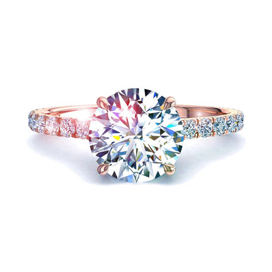 Anello con diamante rotondo 0.50 carati Jenny I / SI / Oro rosa 18 carati