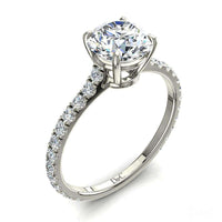 Solitaire diamant rond 0.60 carat or blanc Jenny