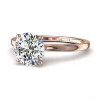 Bague de fiançailles diamant rond 0.60 carat or rose Bella