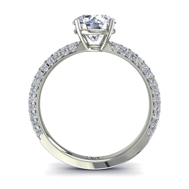Solitaire diamant rond 0.70 carat Paola I / SI / Or Blanc 18 carats