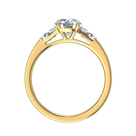 Bague diamant rond 0.70 carat or jaune Enea