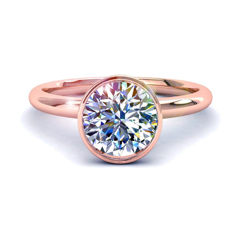 Bague de fiançailles diamant rond 0.70 carat or rose Annette