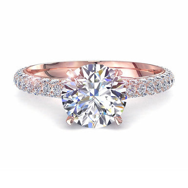 Solitaire diamant rond 0.70 carat Paola I / SI / Or Rose 18 carats