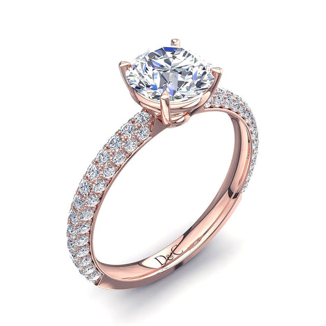 Anello di fidanzamento Paola in oro rosa con diamante tondo da 0.70 carati