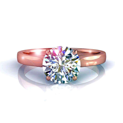 Diamante tondo solitario Capucine in oro rosa 0.90 carati