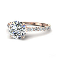 Bague de fiançailles diamant rond 0.90 carat or rose Jenny