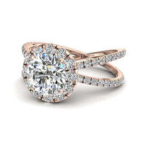Anello di fidanzamento Isabelle in oro rosa 0.95 carati con diamante tondo