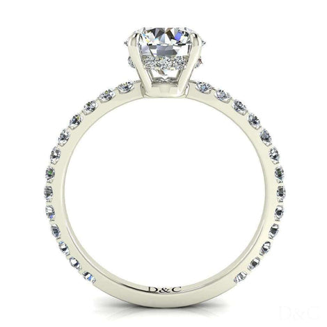 Bague de fiançailles diamant rond 1.00 carat or blanc Valentine