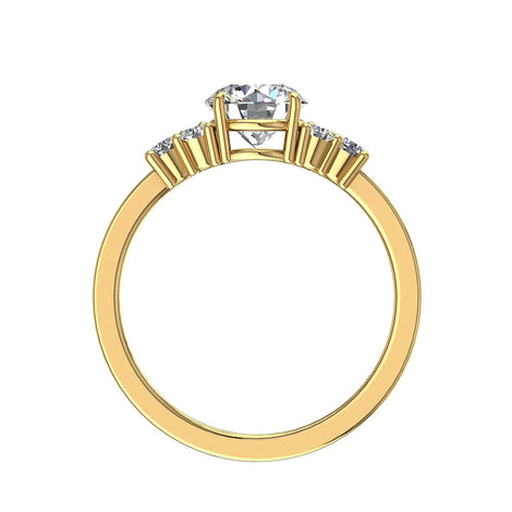 Anello Hanna in oro giallo 1.06 carati con diamanti rotondi