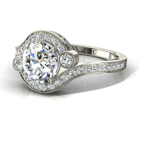 Anello di fidanzamento con diamanti tondi in oro bianco 1.10 carati Ventimiglia