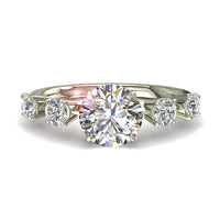 Anello di fidanzamento Serena con diamante tondo da 1.12 carati in oro bianco