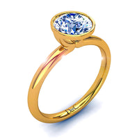 Bague de fiançailles diamant rond 1.20 carat or jaune Annette