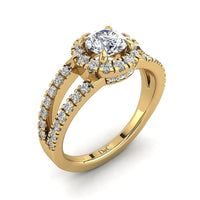 Anello di fidanzamento con diamante tondo Imperia in oro giallo da 1.20 carati