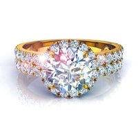 Anello di fidanzamento Portofino in oro giallo 1.20 carati con diamante tondo