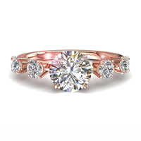 Bague de fiançailles diamant rond 1.40 carat or rose Serena