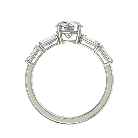 Anello di fidanzamento Dora in oro bianco 1.50 carati con diamante tondo