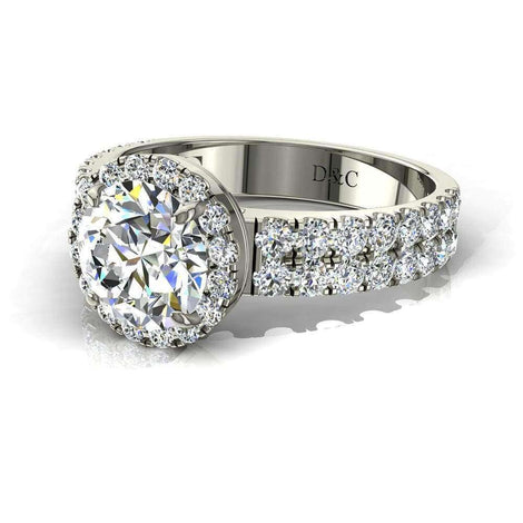 Anello di fidanzamento Portofino in oro bianco 1.50 carati con diamante tondo