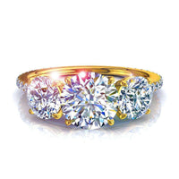 Bague de fiançailles diamant rond 1.50 carat or jaune Azaria