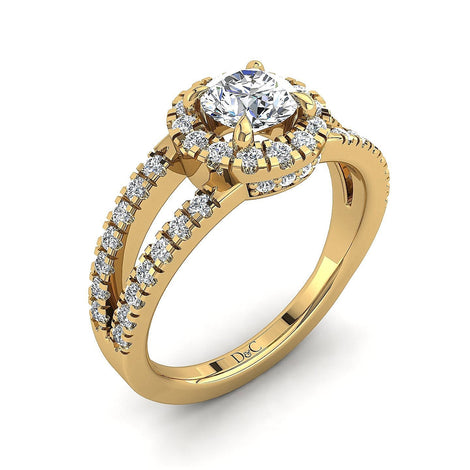 Anello di fidanzamento con diamante tondo Imperia in oro giallo da 1.50 carati