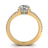 Recco anello di fidanzamento con diamante tondo da 1.50 carati in oro giallo