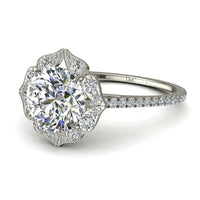Anello di fidanzamento Arina con diamante tondo da 1.60 carati in oro bianco