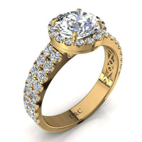 Anello di fidanzamento Portofino in oro giallo 1.60 carati con diamante tondo