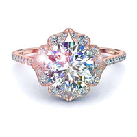 Diamante solitario rotondo Arina in oro rosa 1.60 carati