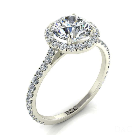 Anello di fidanzamento Camogli in oro bianco 1.70 carati con diamante tondo