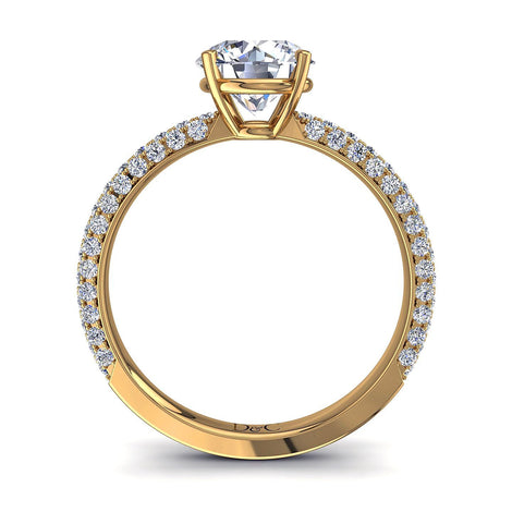 Anello di fidanzamento Paola in oro giallo con diamante tondo da 1.70 carati