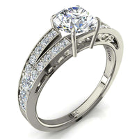 Rapallo anello di fidanzamento in oro bianco con diamante tondo da 2.10 carati