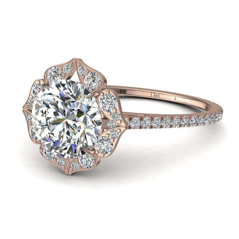 Solitaire diamant rond 2.10 carats or rose Arina