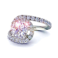 Solitaire diamant rond 2.20 carats or blanc Elena
