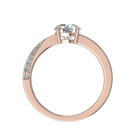 Bague diamant rond 2.30 carats or rose Andrea