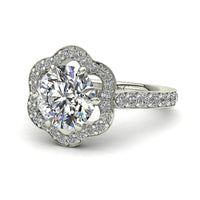 Solitaire diamant rond 2.35 carats or blanc Lily