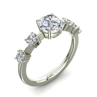 Bague de fiançailles diamant rond 2.38 carats or blanc Serena