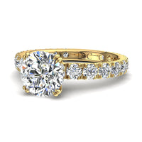 Anello di fidanzamento Valentina con diamante tondo da 2.70 carati in oro giallo
