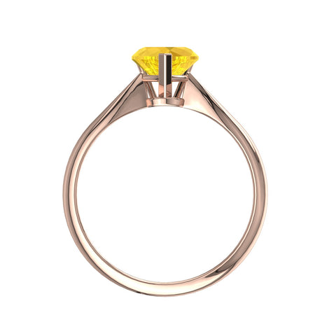 Anello di fidanzamento cuore zaffiro giallo 0.70 carati oro rosa Elodie