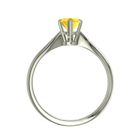 Anello di fidanzamento marquise zaffiro giallo Elodie in oro bianco 0.30 carati