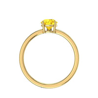 Bellissimo anello di fidanzamento in oro giallo 1.20 carati con pera e zaffiro giallo