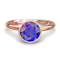 Solitaire saphir rond 0.80 carat or rose Annette